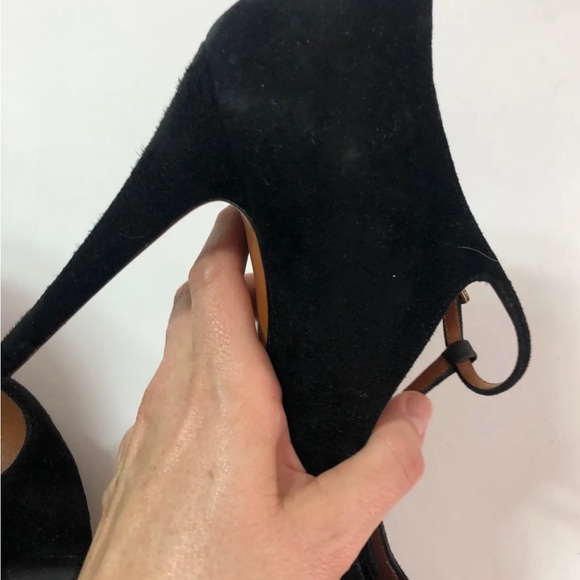 Gucci Black Suede Peep Toe Platforms Size 39 - Picture 5 of 9